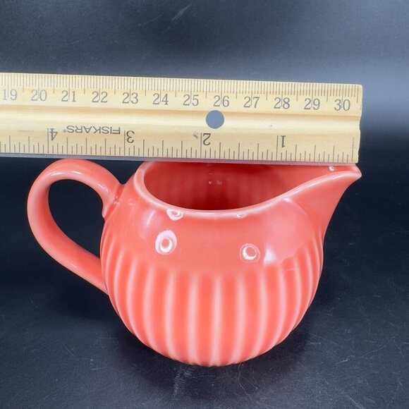 Royal Doulton Symphony Porcelain Small Pitcher Creamer Jug Flaming Orange Glaze - Picture 4 of 10